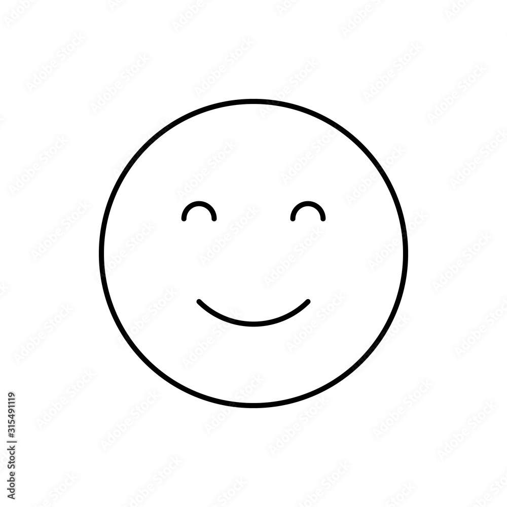 Smiling, emotions icon. Simple line, outline vector expression of mood icons for ui and ux, website or mobile application Smiling, emotions icon. Simple line, outline vector expression of mood icons for ui and ux, website or mobile application
