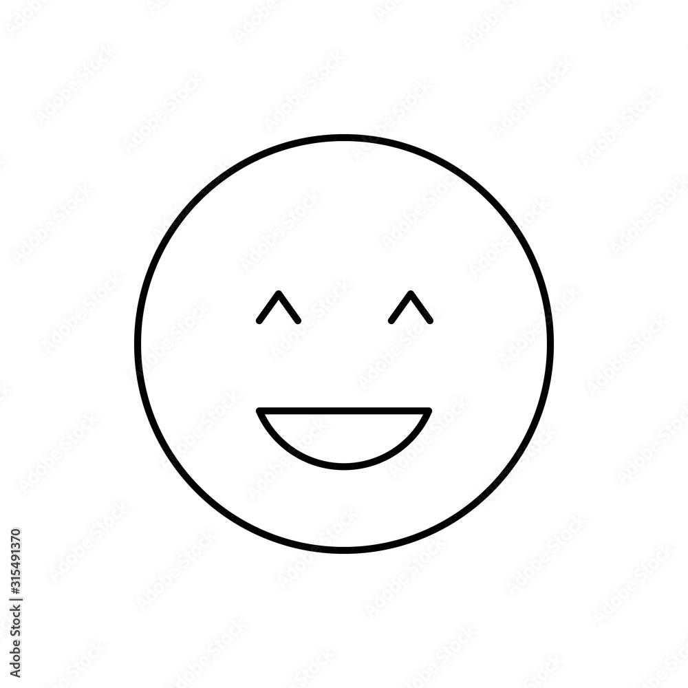 Smiling, emotions icon. Simple line, outline vector expression of mood icons for ui and ux, website or mobile application Smiling, emotions icon. Simple line, outline vector expression of mood icons for ui and ux, website or mobile application