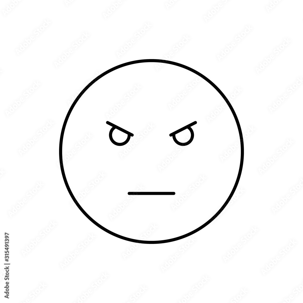 Angry, emotions icon. Simple line, outline vector expression of mood icons for ui and ux, website or mobile application Angry, emotions icon. Simple line, outline vector expression of mood icons for ui and ux, website or mobile application