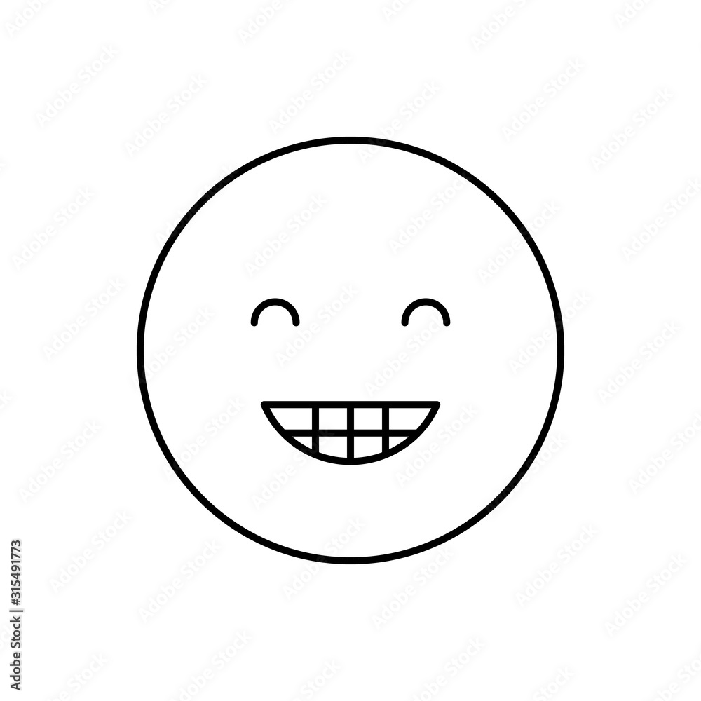 Happy, teeth, emotions icon. Simple line, outline vector expression of mood icons for ui and ux, website or mobile application Happy, teeth, emotions icon. Simple line, outline vector expression of mood icons for ui and ux, website or mobile application