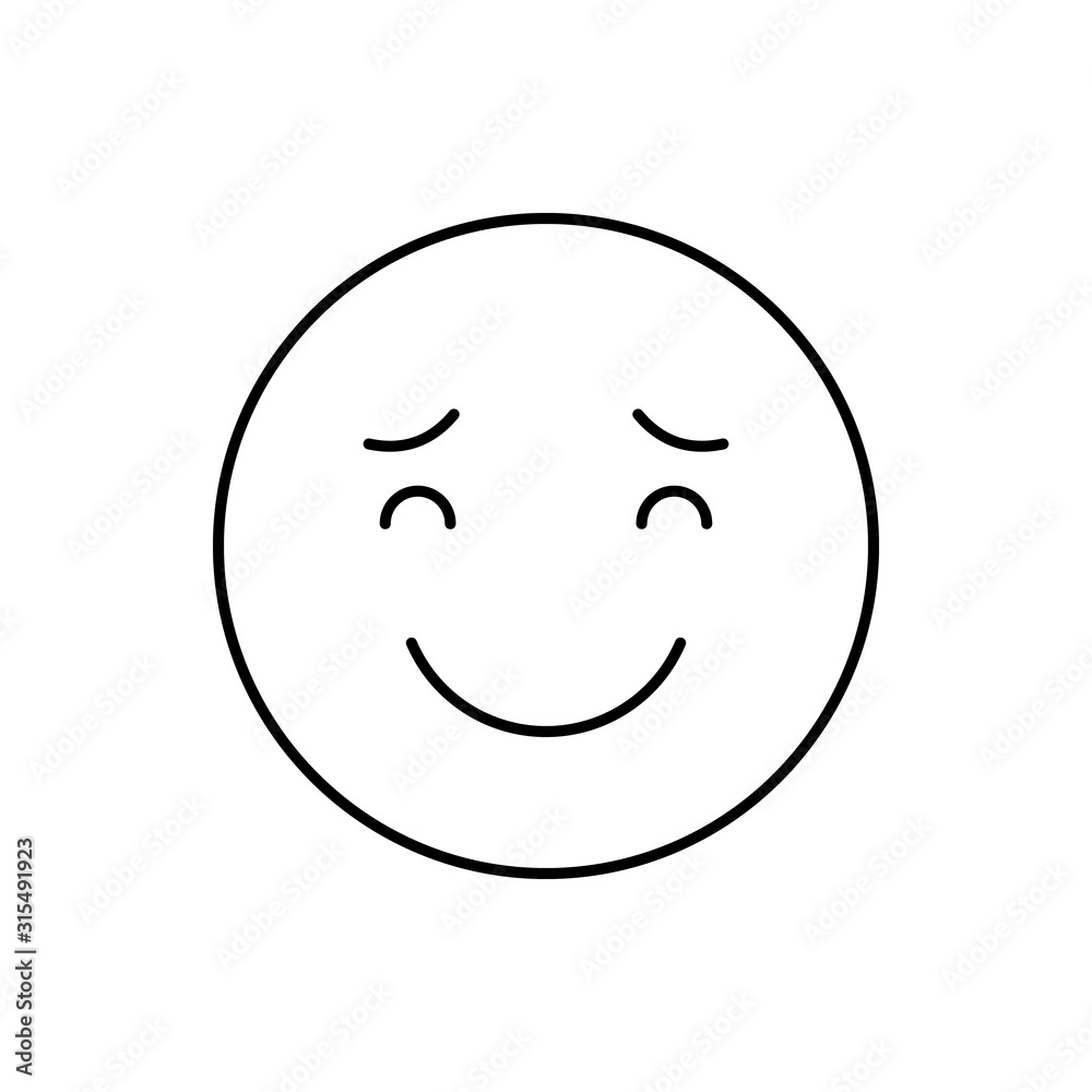 Smiling Raised eyebrows icon. Simple line, outline vector expression of mood icons for ui and ux, website or mobile application Smiling Raised eyebrows icon. Simple line, outline vector expression of mood icons for ui and ux, website or mobile application