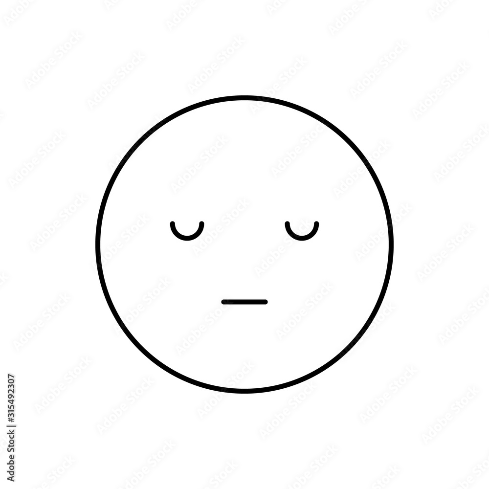 Resting, emotions icon. Simple line, outline vector expression of mood icons for ui and ux, website or mobile application Resting, emotions icon. Simple line, outline vector expression of mood icons for ui and ux, website or mobile application