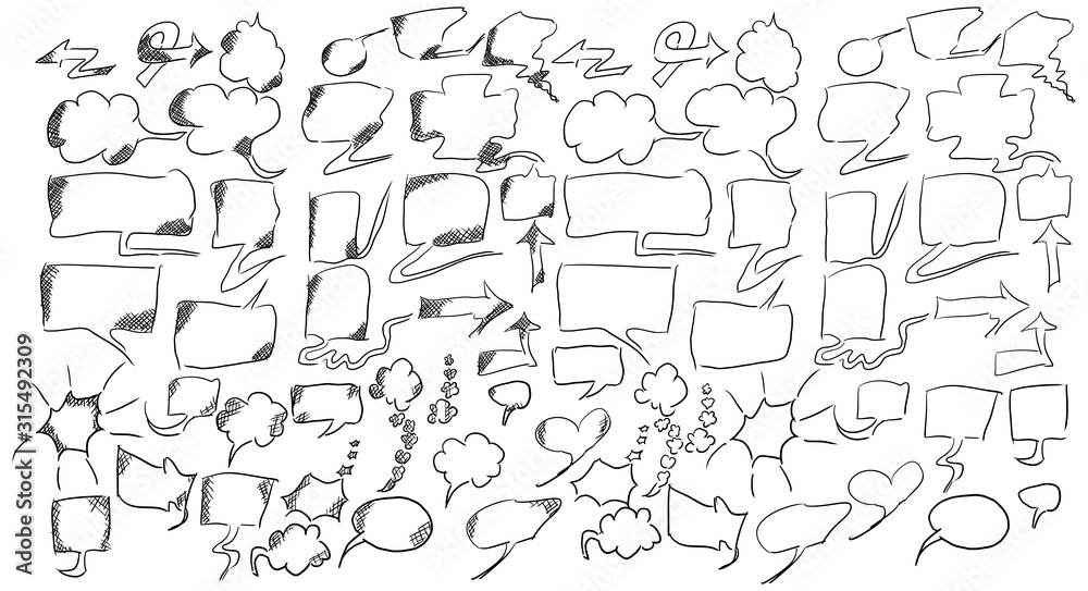sketch dialogs clouds for insertion in drawings