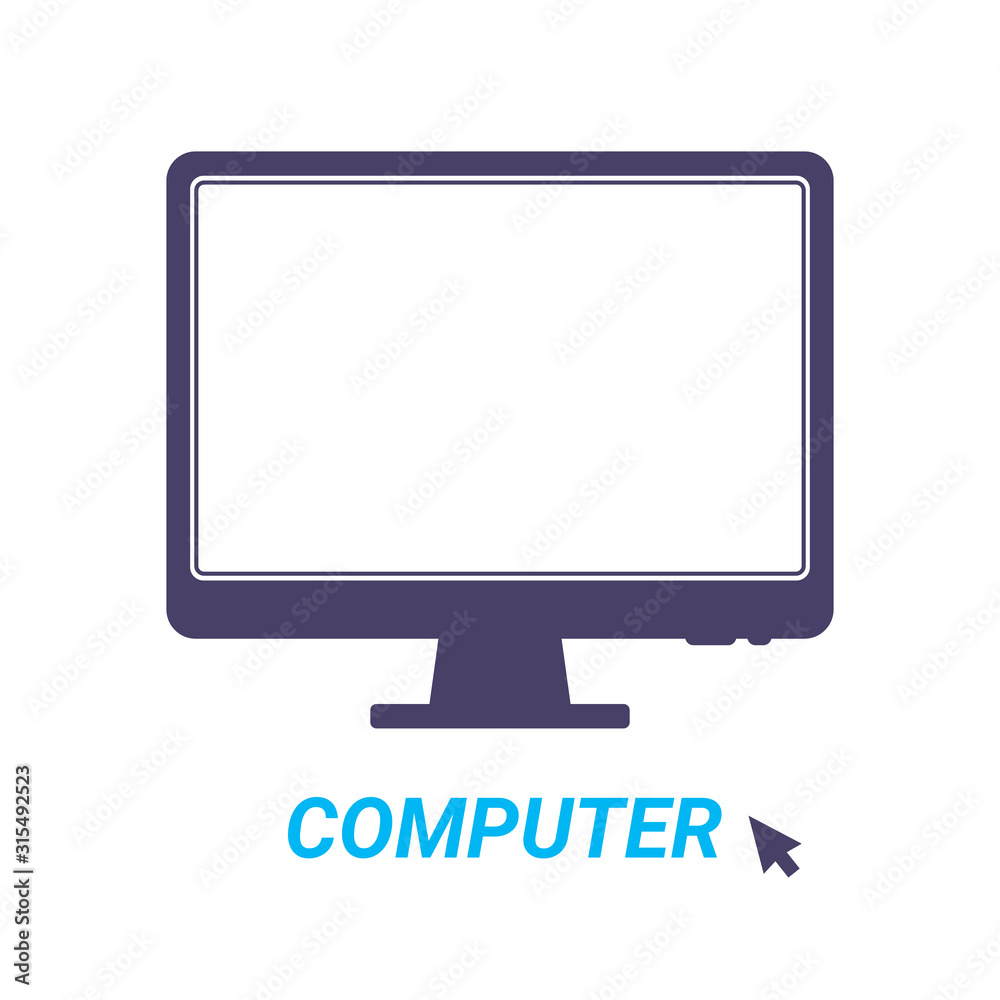 Computer monitor icon. Flat PC symbol. Vector illustration, EPS10. Computer monitor icon. Flat PC symbol. Vector illustration, EPS10.