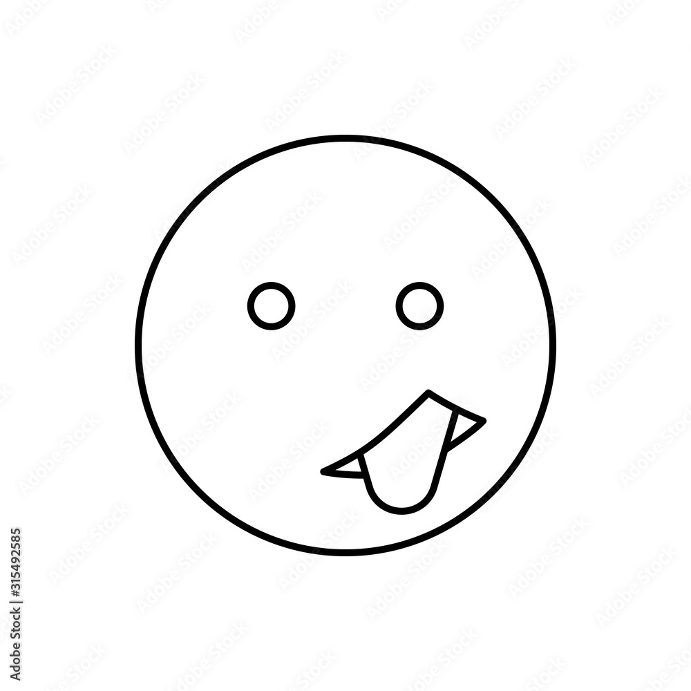 Tongue, smiling, emotions icon. Simple line, outline vector expression of mood icons for ui and ux, website or mobile application Tongue, smiling, emotions icon. Simple line, outline vector expression of mood icons for ui and ux, website or mobile application