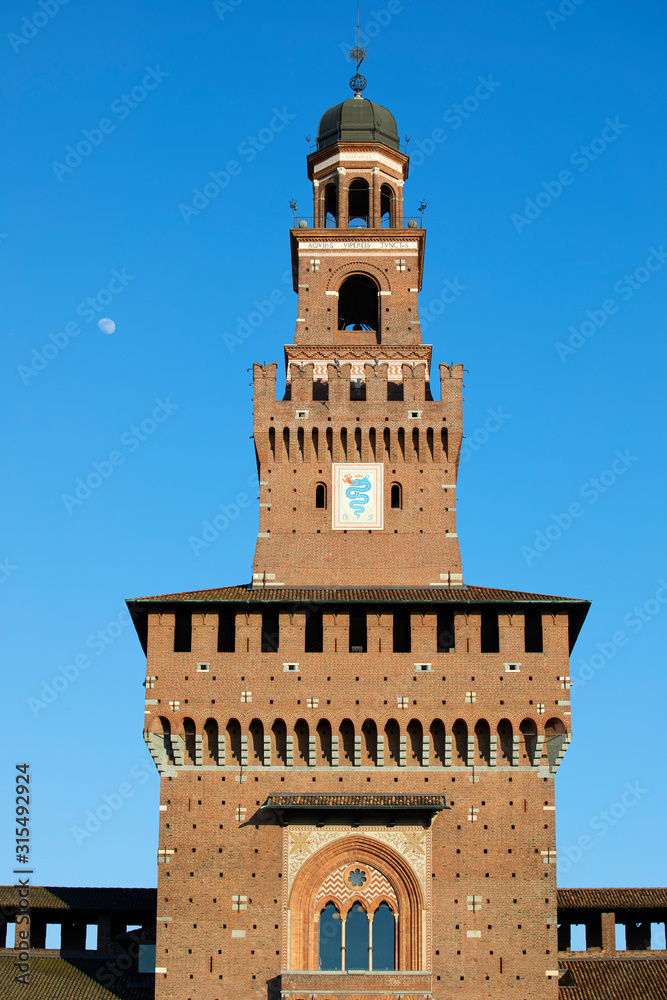 The Filarete Tower of the Sforza Castle, Milan, Italy