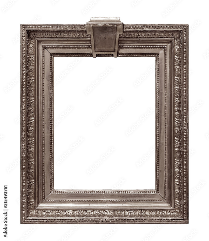Silver frame for paintings, mirrors or photo isolated on white background Silver frame for paintings, mirrors or photo isolated on white background