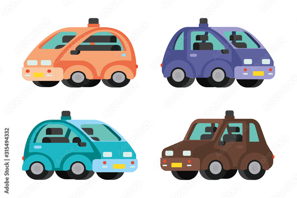 Isolated set of cars vector design