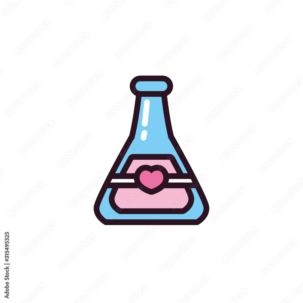 Isolated heart flask vector design Isolated heart flask vector design