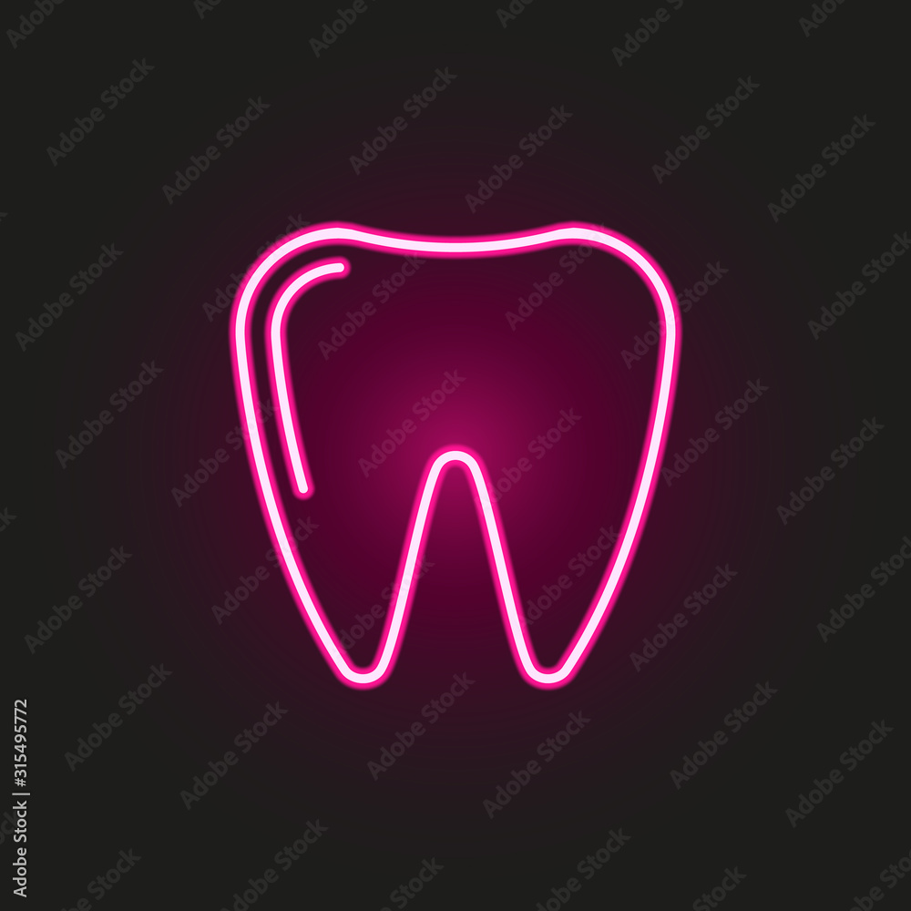 Dental Care neon style icon. Simple thin line, outline vector of medical icons for ui and ux, website or mobile application Dental Care neon style icon. Simple thin line, outline vector of medical icons for ui and ux, website or mobile application