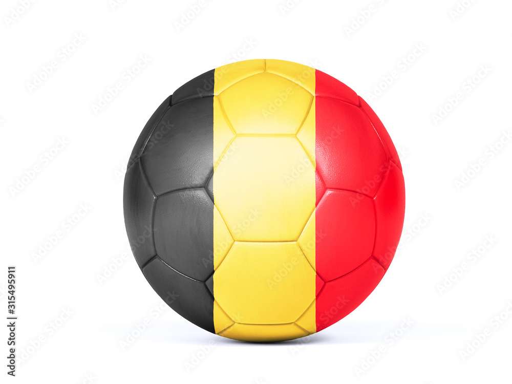 Football or soccer ball in Belgian national colors