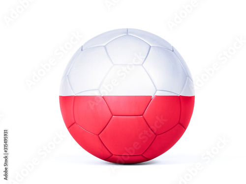 Football or soccer ball in the colours of Poland