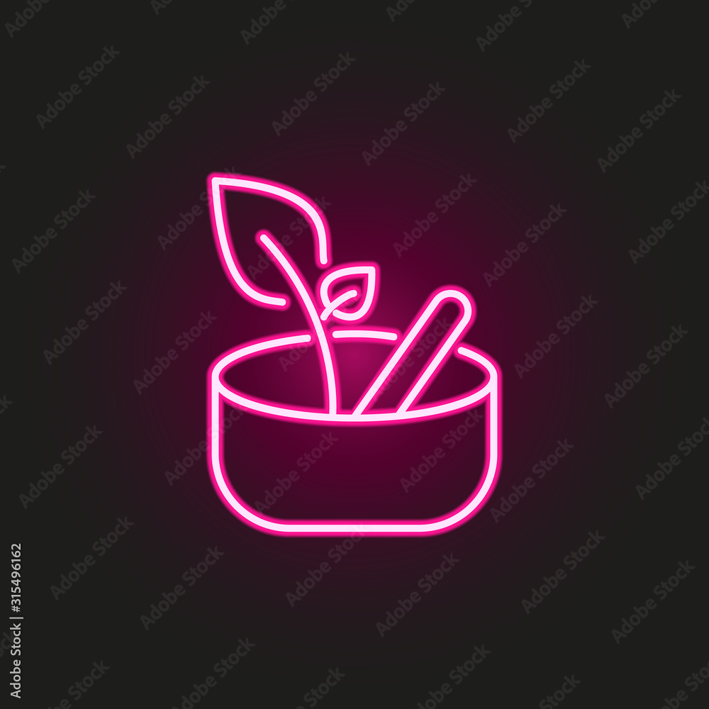 Naturopathy neon style icon. Simple thin line, outline vector of medical icons for ui and ux, website or mobile application Naturopathy neon style icon. Simple thin line, outline vector of medical icons for ui and ux, website or mobile application