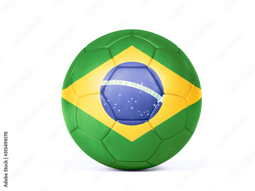 Football in the colors of the Brazilian flag