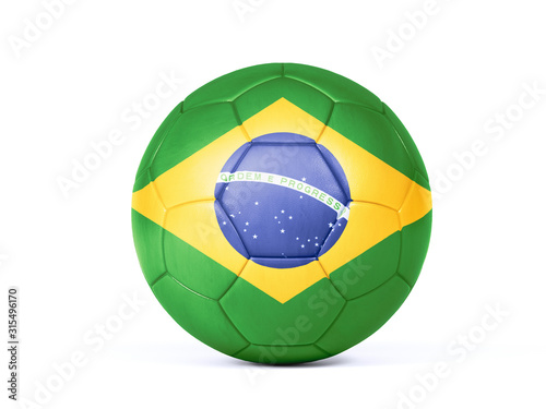 Football in the colors of the Brazilian flag