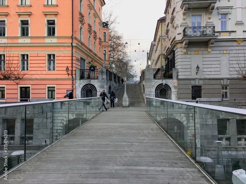 Urban city view of Ljubljana, Slovenia