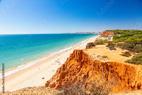 Panoramic picture of Praia da Fal  sia in Portugal in summer