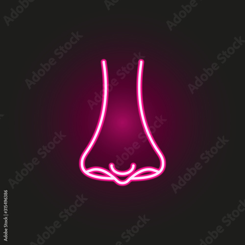 Rhinology neon style icon. Simple thin line, outline vector of medical icons for ui and ux, website or mobile application