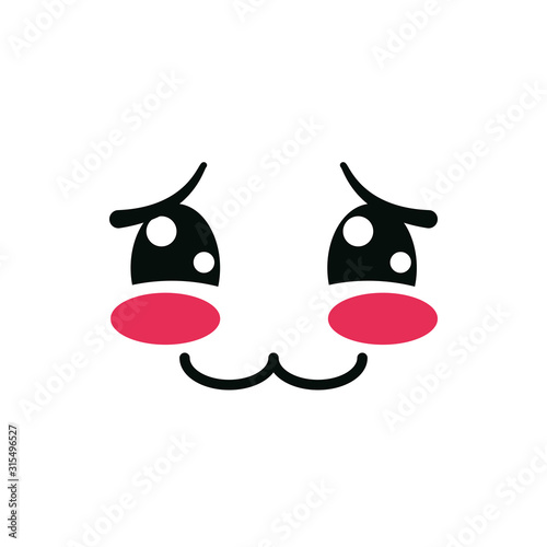 Isolated kawaii ashamed face cartoon vector design