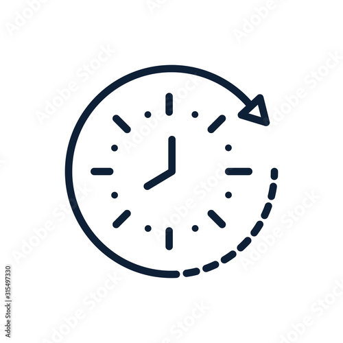 time clock timer hour arrow linear design