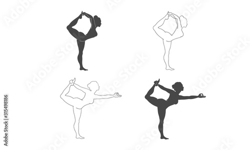 Yoga Pose, Silouhette, Yoga Frau 