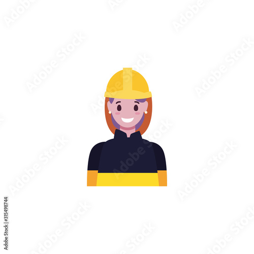 Isolated builder avatar woman with yellow helmet vector design
