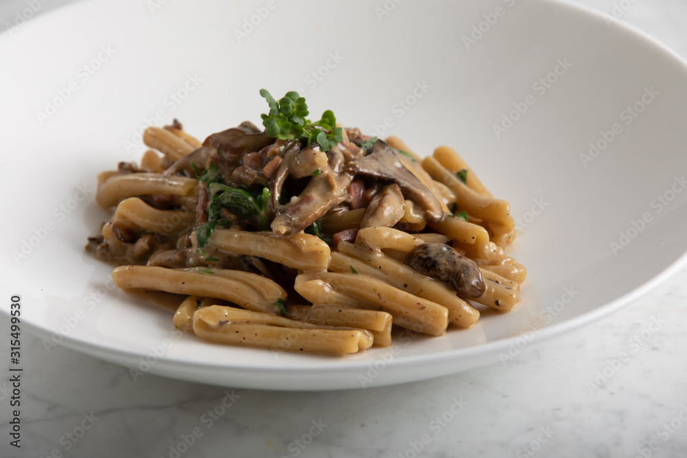 Truffle Gemelli pasta with cream sause Truffle Gemelli pasta with cream sause