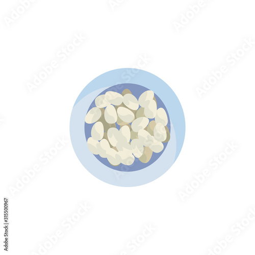 Isolated white beans vector design