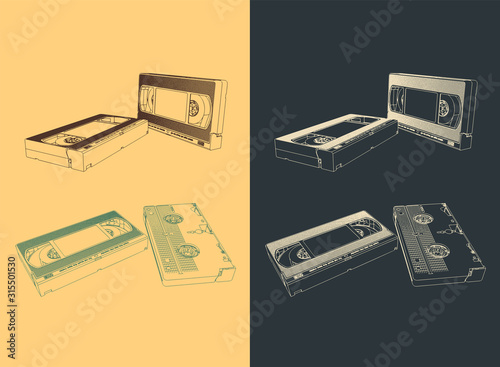 Retro video cassettes