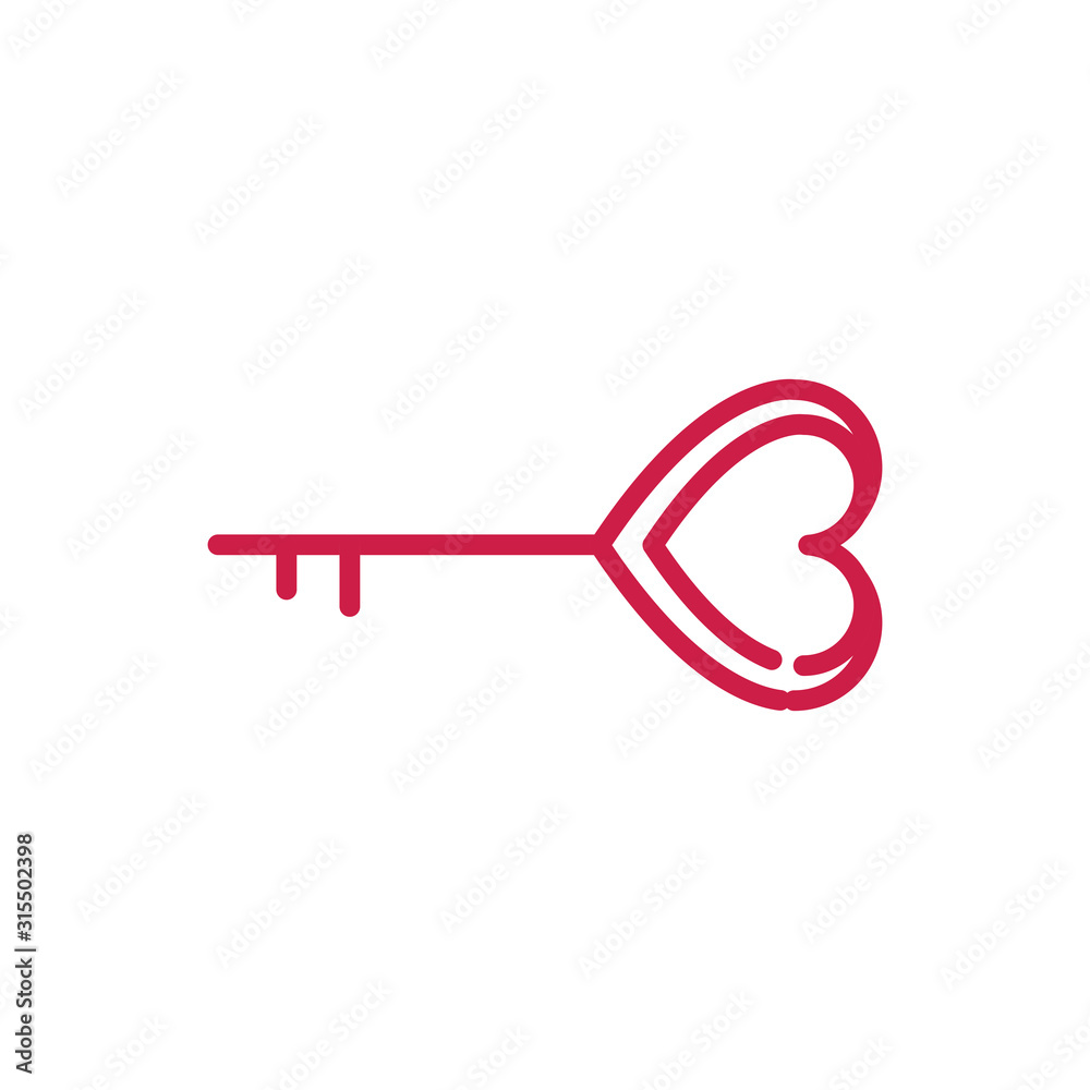 happy valentines day key shaped heart love red line design happy valentines day key shaped heart love red line design
