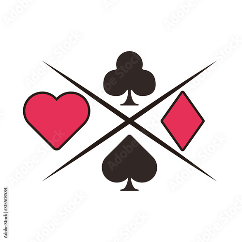 casino poker set figures icon