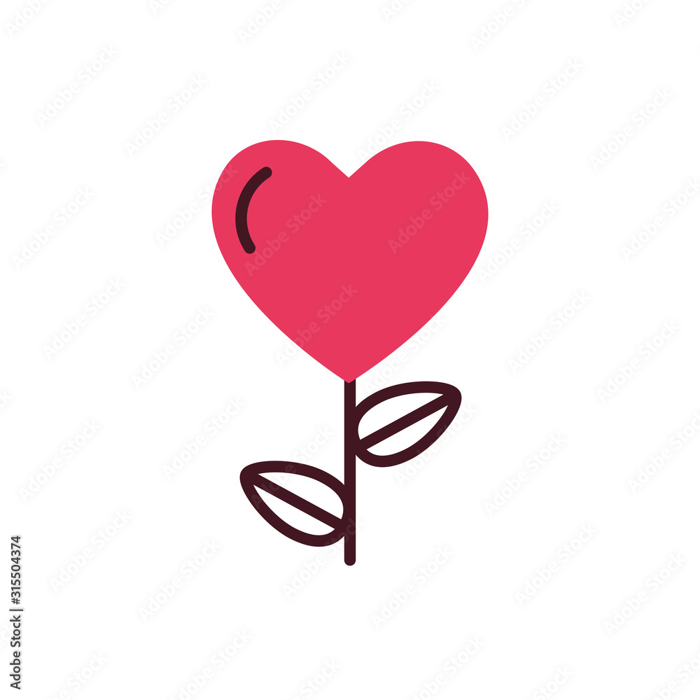 Isolated heart flower vector design Isolated heart flower vector design