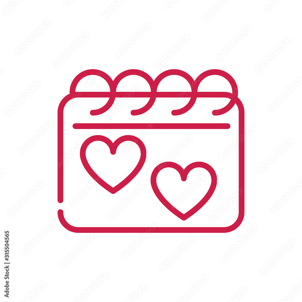 happy valentines day calendar reminder date hearts red line design happy valentines day calendar reminder date hearts red line design