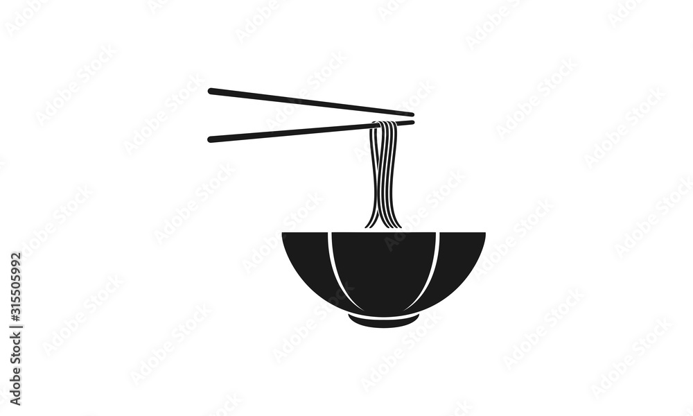 Bowl of noodle simple illustration vector Bowl of noodle simple illustration vector