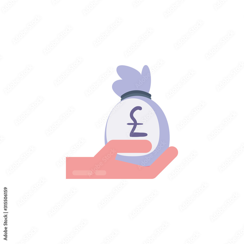 Isolated money pound bag vector design