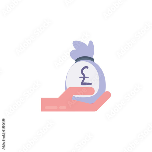 Isolated money pound bag vector design