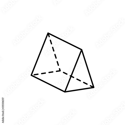 Geometric shapes, triangular prism icon. Simple line, outline vector 3d figures icons for ui and ux, website or mobile application photo