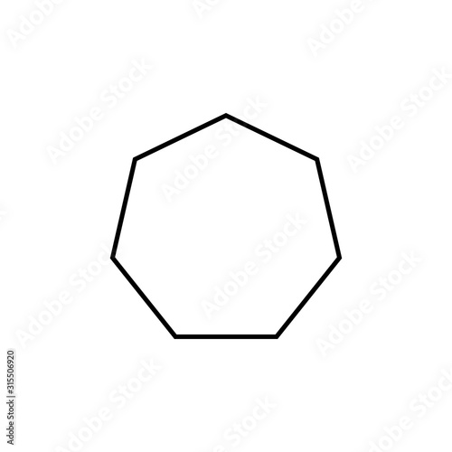 Geometric shapes, heptagon icon. Simple line, outline vector 3d figures icons for ui and ux, website or mobile application photo