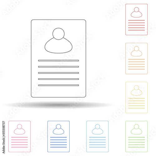 Report on sheet in multi color style icon. Simple thin line, outline vector of programming icons for ui and ux, website or mobile application