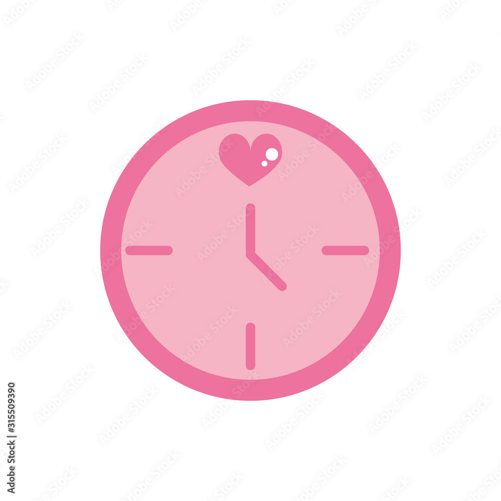 happy valentines day round clock time date heart pink design happy valentines day round clock time date heart pink design