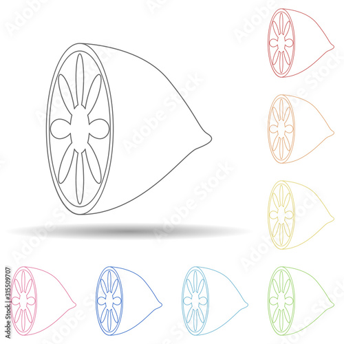 Lemon floor in multi color style icon. Simple thin line, outline vector of resturant icons for ui and ux, website or mobile application