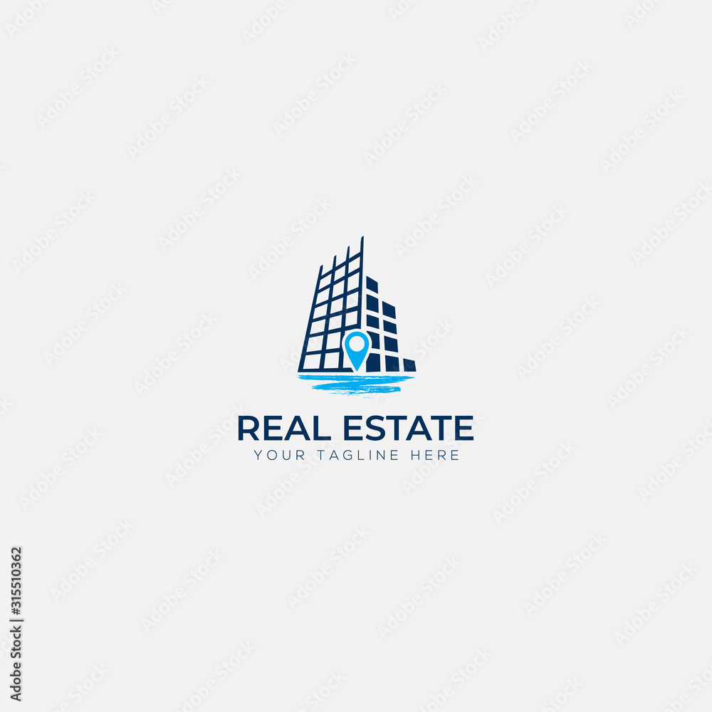 Real estate and river logo deigns modern building