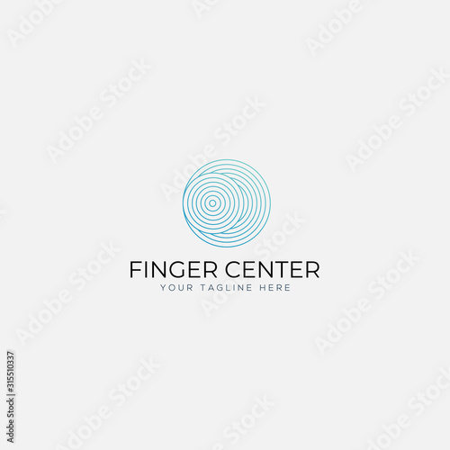 Blue line Abstract finger print center