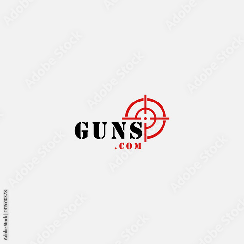 Guns logo with target and red dot logo modern style logo