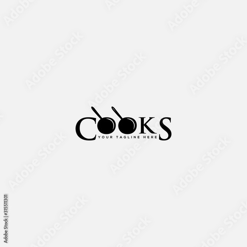 cooks lettering with pan logo
