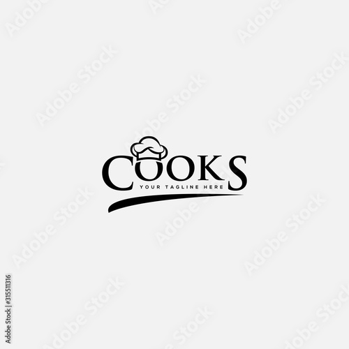 Cook and chef logo design with hat