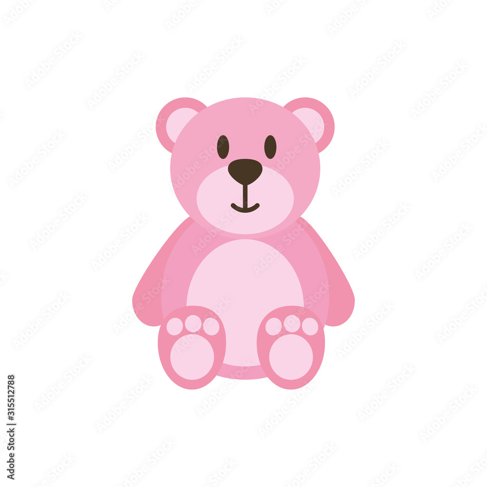 Cute pink bear cartoon vector design