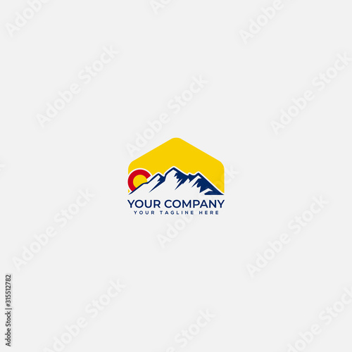 colorado mountain logo, mountain simple logo, landscape logo