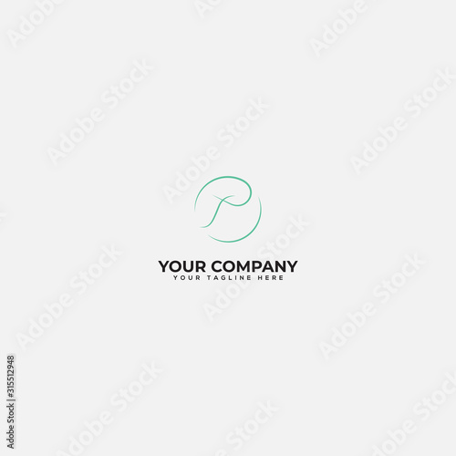 minimalist and feminine letter P logo