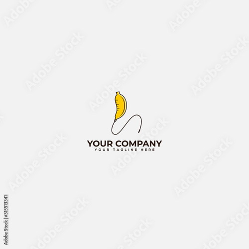 banana booster logo design, multivitamin banana logo, infuse banana